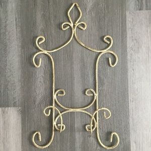 ✨Vintage Shabby Chic Antique White Gold Plate/Photo Frame Wall Hanging Holder